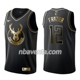 Camiseta Hombre Milwaukee Bucks Tim Frazier 12 Nike Negro Golden Edition Swingman